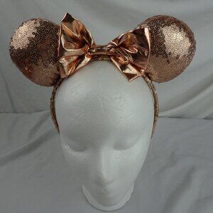 Disney Minnie Mouse Ears Rose Gold Sequin Headband